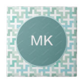 Carreau Mer vert géométrique (Devant)