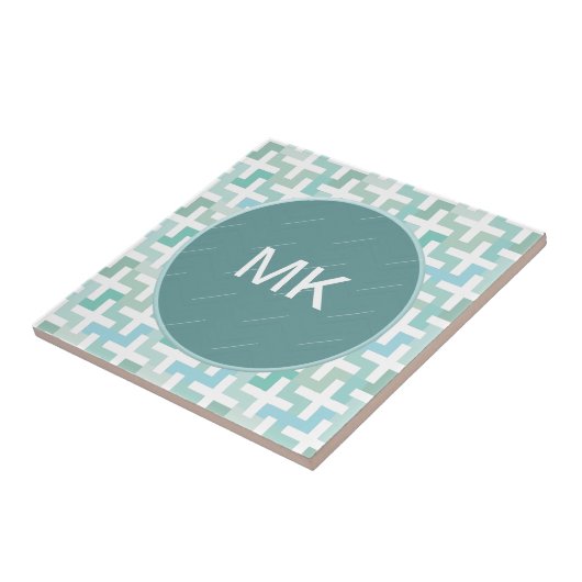 Carreau Mer vert géométrique (Côté)