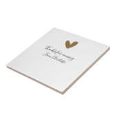 Carreau merci d'être venu/e nom à ajouter message texte cœ (Côté)