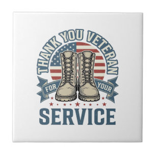 Carreau Merci Vétéran Patriotique Bottes Service Chemise_1