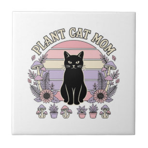 Carreau Mère de chat de plante Chat Plantes Cottagecore Vi