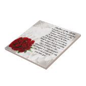 Carreau Mère de la mariée Poème - Roses rouges (Côté)