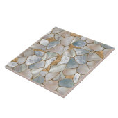 Carreau Mère de perle et de cellules d'or abstrait (Côté)