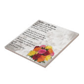 Carreau Mère du poème de mariée - Fleurs (Côté)