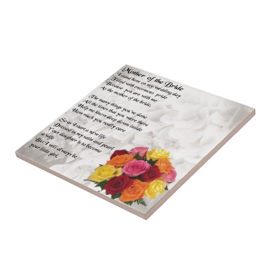 Carreau Mère du poème de mariée - Fleurs (Côté)