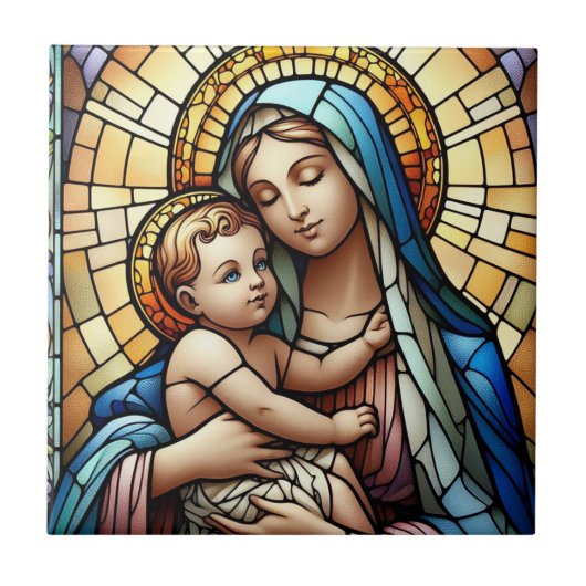 Carreau Mère et enfant religieux (Devant)