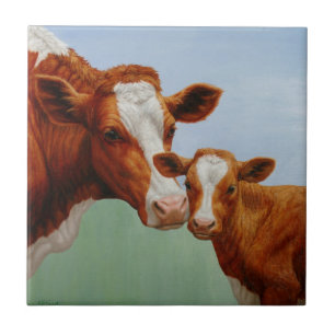 Carreau Mère Guernesey Vache et Mignonne Veau