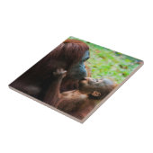 Carreau Mère orang-outan et bébé (Côté)