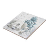 Carreau Mère Ours Polaire Fatigué Avec Bébés (Côté)