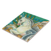 CARREAU MERHORSE & OCTOPUS BLANC, CHEVAL UNICORN IMAGINAIR (Côté)