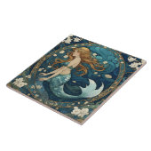 Carreau Mermaid Art Nouveau Art Déco Style Bleu (Côté)
