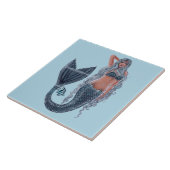 Carreau Mermaid, eau glacée art par Renee Lavoie (Côté)