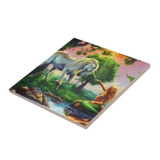 Carreau mermaid et unicorne (Côté)