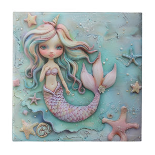 Carreau Mermaid Girl Ocean