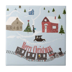 Carreau Merry Christmas , rétro