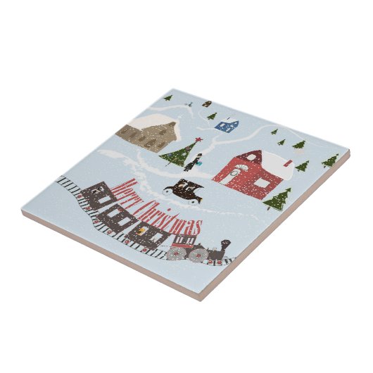 Carreau Merry Christmas , rétro (Côté)