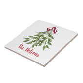 Carreau Merry Mistletoe aux baies blanches (Côté)