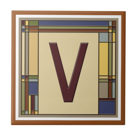 Carreau Merveilleux Arts & Métiers Géométrique Initial V (Devant)