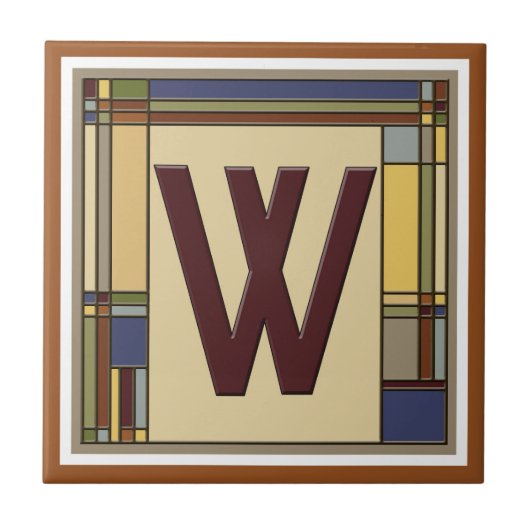 Carreau Merveilleux Arts & Métiers Géométrique Initiale W (Devant)
