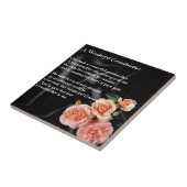 Carreau Merveilleux poème grand-mère - fleurs sur le noir (Côté)