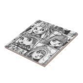 Carreau Mes poupées patchwork noires et blanches préférées (Côté)
