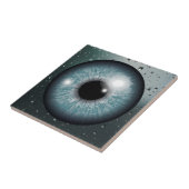 Carreau Mesmersion de l'oeil bleu avec des gouttelettes d' (Côté)