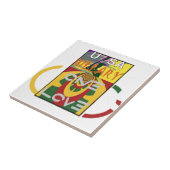 Carreau Message d'amour dans les couleurs de Rasta Imprime (Côté)