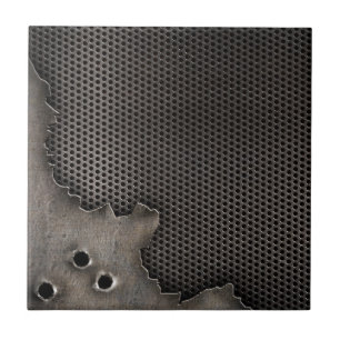 Carreau Métal avec l'arrière - plan de trous de balle