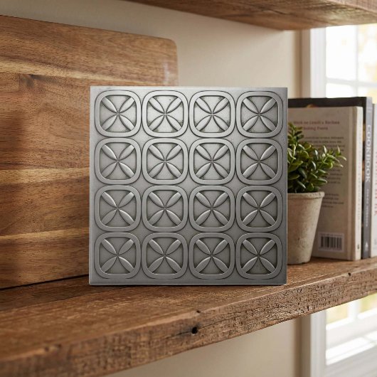 Carreau Metallic Geometric Tarnished Silver #5 ID1227