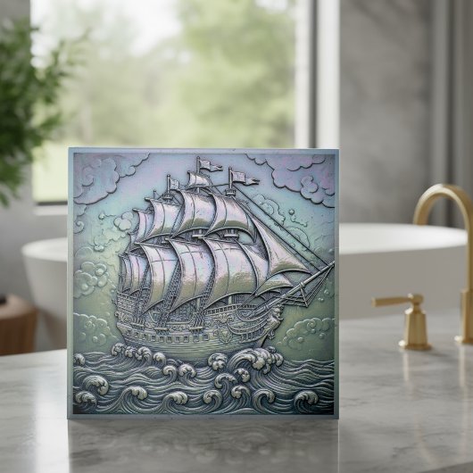 Carreau Metallic Iridescent Sailing Ship ID1223