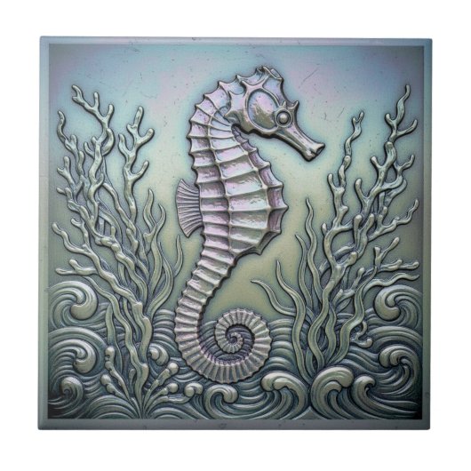 Carreau Metallic Iridescent Seahorse D1223 (Devant)