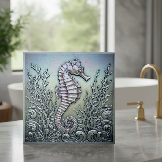 Carreau Metallic Iridescent Seahorse ID1223