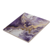 Carreau Metallic Liquid Art Purple & Gold Marble Agate (Côté)