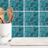 Carreau Métallo Turquoise Turquoise de sirènes Motif