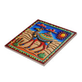 Carreau mexicaine huichol art style camel céramique carrea (Côté)