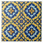 Carreau Mexican Talavera Spanish Azulejo Blue and Yellow (Devant)