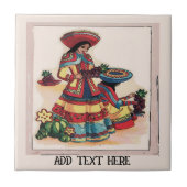 Carreau Mexican Women Tile Mural, edit text (Devant)