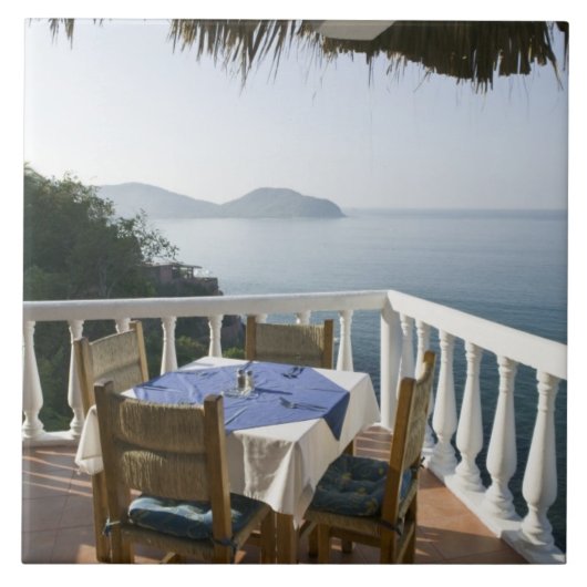 Carreau Mexique, Guerrero, Zihuatanejo. Café Table sur (Devant)