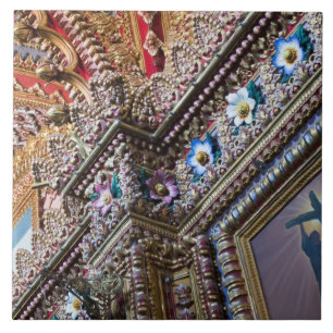 Carreau Mexique, Queretaro. Détail à l'intérieur d'un c