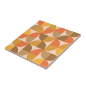 Carreau Mi-cercles orange et Brown du milieu du siècle (Côté)