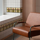 Carreau Mi-siècle Abstrait Tulips Arts Crafts Mouvement