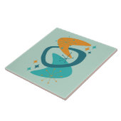 Carreau Mi-siècle Âge atomique 7 Aqua, Turquoise, Orange (Côté)