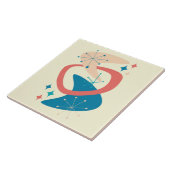 Carreau Mi-Siècle Âge atomique 7 Jaune, Bleu, Pêche (Côté)