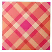 Carreau Mi-siècle Bias Plaid, Orange, Coral & Fuchsia (Devant)