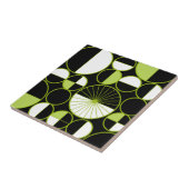 Carreau Mi-siècle Cercles modernes Moitié Chartreuse noire (Côté)