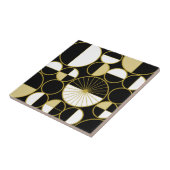 Carreau Mi-siècle Cercles modernes Moitié Or Noir (Côté)