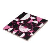 Carreau Mi-siècle Cercles modernes Moitié rose noir (Côté)