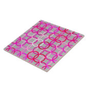 Carreau Mi-siècle Cercles modernes, rose, magenta et gris (Côté)