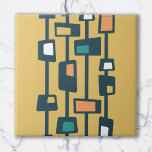 Carreau Mi-Siècle Funky Blocks Jaune<br><div class="desc">Revenez dans le temps avec ce design abstrait inspiré de l'époque du milieu du siècle et de l'ère atomique. Parfait pour les amateurs de style rétro et vintage. C'est aussi un grand cadeau pour Anniversaire et Noël.</div>