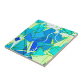 Carreau Mi-siècle moderne Abstrait, Aqua & Cerulean Bleu (Côté)